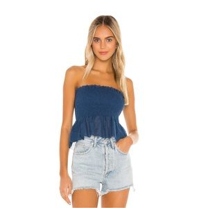 INDAH Greta Strapless Top in Greece Size Small